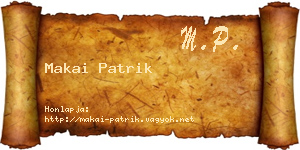 Makai Patrik névjegykártya